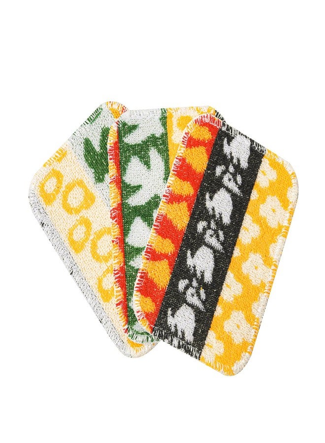 Mistifi Scrub 3-Pack resusable, scouring pad, Non-Scratching Dish Scrubber for Kitchen and House Hold clening, Dishwasher Safe Soft scrube, Assorted Colors and Designs - Image 1